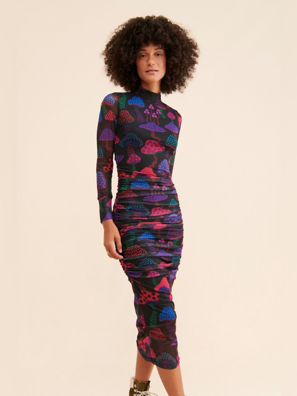 Farm Rio Neon Mushrooms Tulle Dress